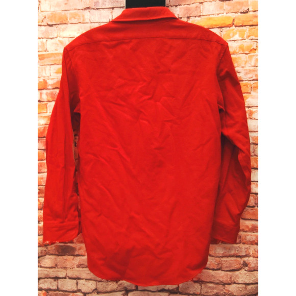 Pendleton Shirt Men's Medium Red 100% Wool Long Sleeve Elbow Patches Collared - Picture 6 of 7